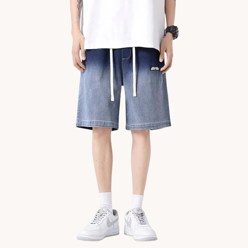 Gradient Jean Shorts These trendy shorts feature a unique gradient
