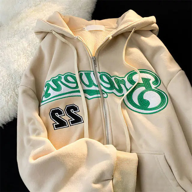 Vintage geborduurde hoodies