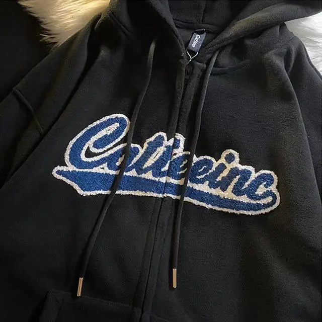 Vintage geborduurde hoodies