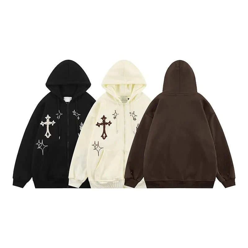 Vintage geborduurde hoodies