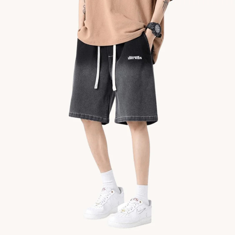 Gradient Jean Shorts These trendy shorts feature a unique gradient