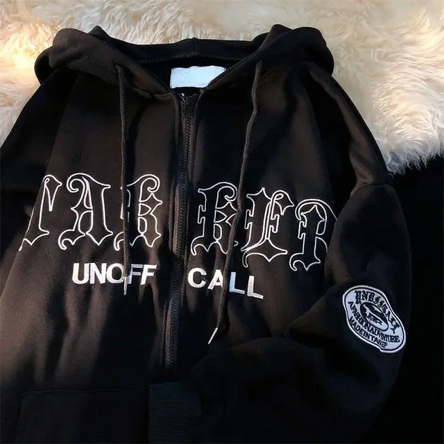 Vintage geborduurde hoodies