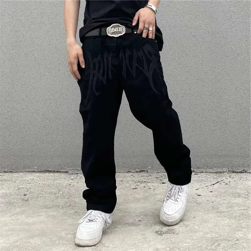 Men's Loose Black Street Jeans: Casual, Stylish, and Comfortable Fit
