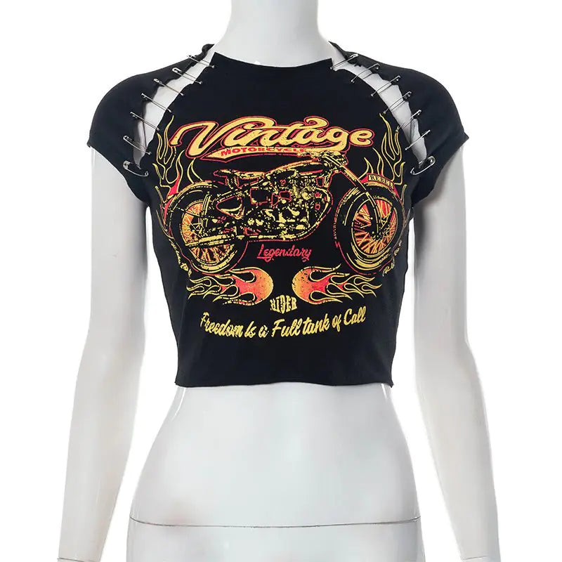Legendary Rider Vintage Graphic Cropped Tee