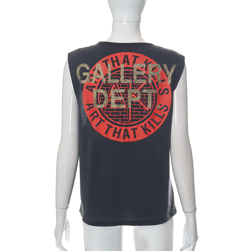 Gallery Dept. Glitter Grafische Print Tanktop