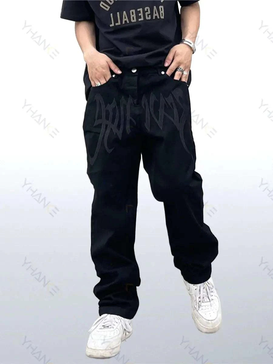 Men's Loose Black Street Jeans: Casual, Stylish, and Comfortable Fit