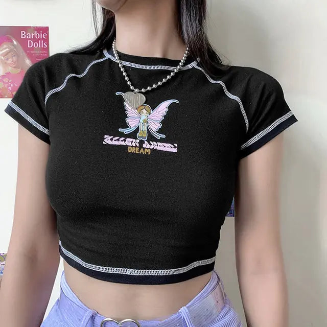 Vintage grafische croptop