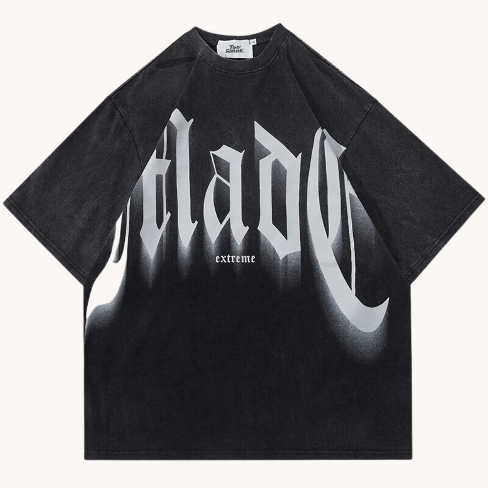 T-shirt met kleurverloop en grafische print