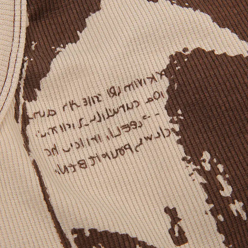 Just Face It Grafische Print Open Rug Tanktop