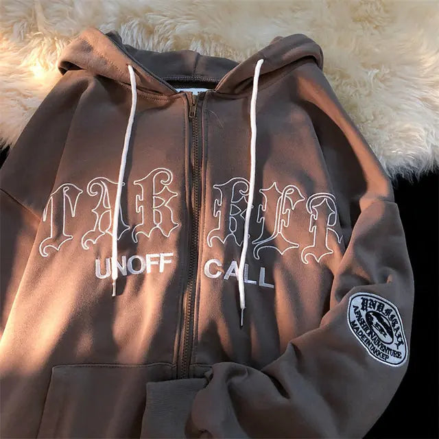 Vintage geborduurde hoodies