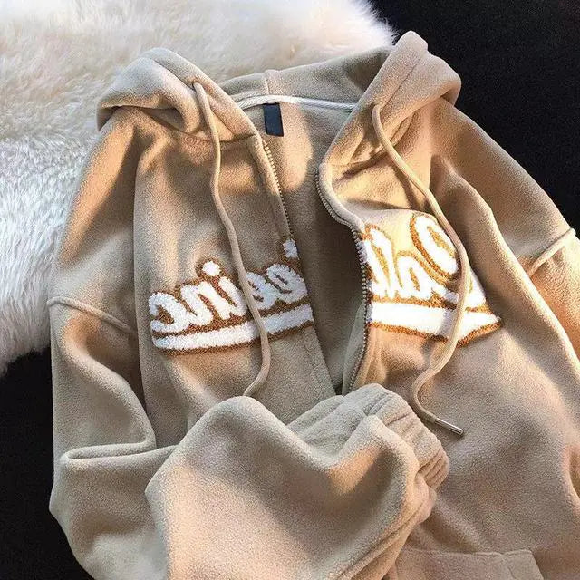 Vintage geborduurde hoodies
