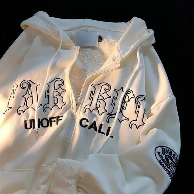 Vintage geborduurde hoodies