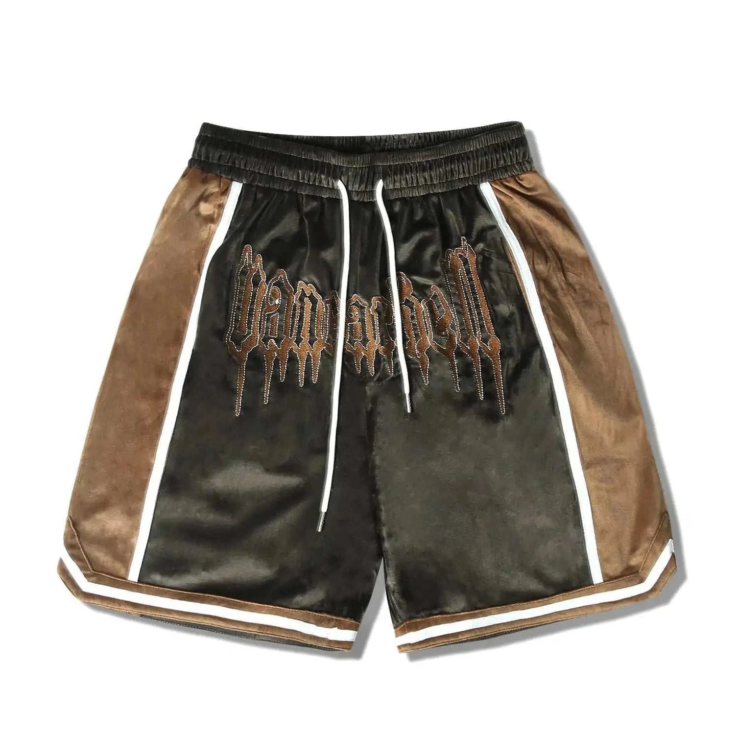 Hip Hop Velvet Embroidered High Street Shorts! Crafted with a fusion