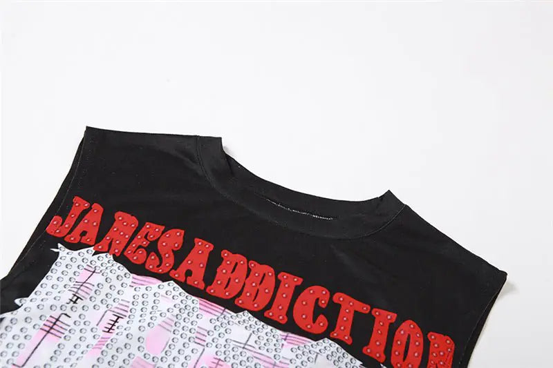 Street Wear Addicted Graphic Cropped Tank