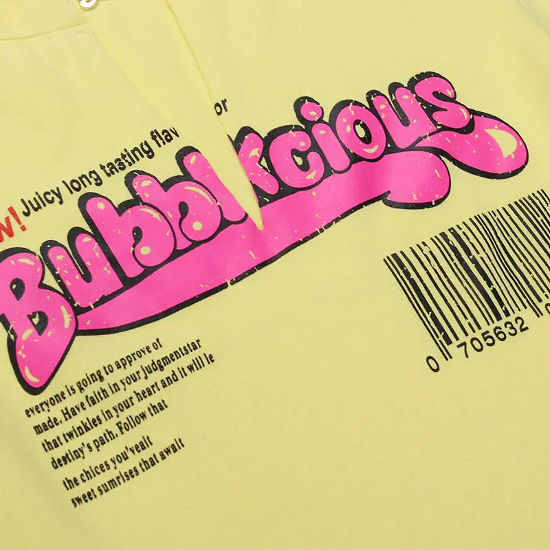 Bubblicious Grafisch Cropped T-shirt