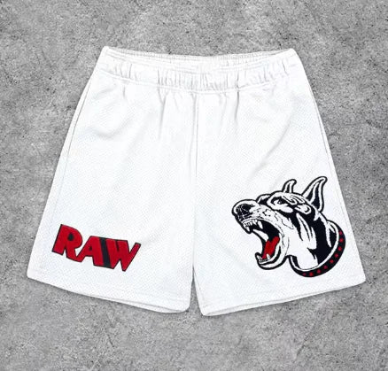 Graphic Letter Print Gym Shorts