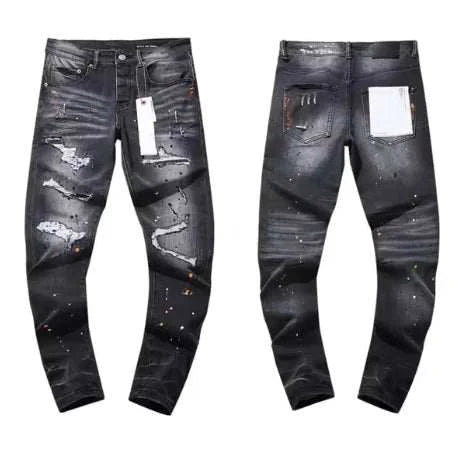 Ripped Black Stretch Slim Fit Jeans