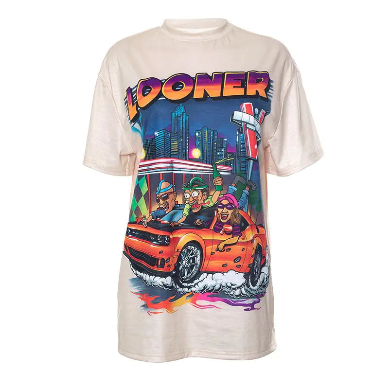 Looner Grafisch Oversized Band T-shirt