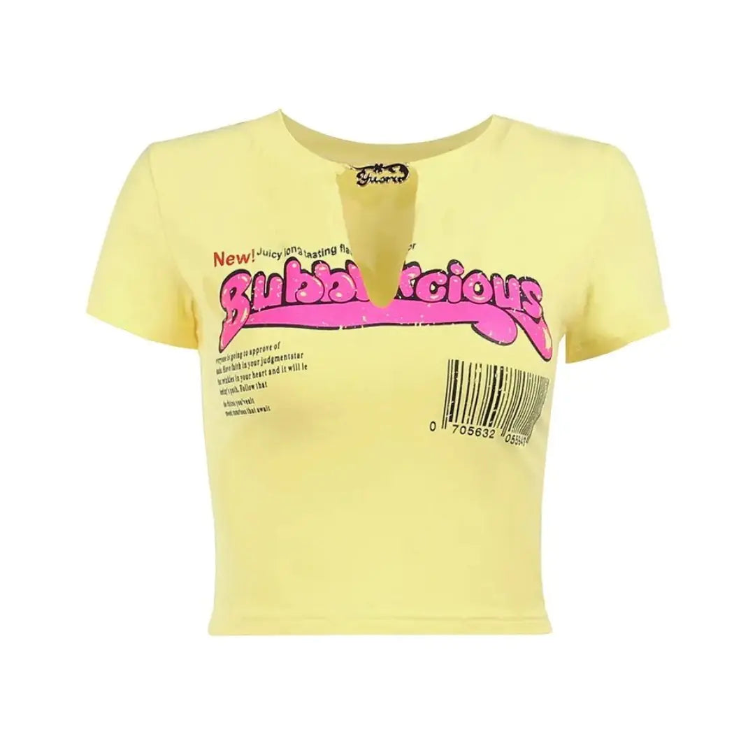 Bubblicious Grafisch Cropped T-shirt