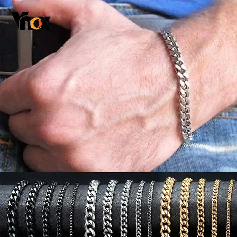 Bold and Stylish Chunky Miami Curb Chain Bracelet for Men’s Jewelry