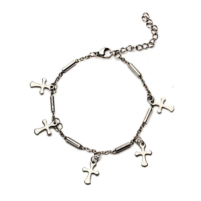 Bold and stylish double chain pendant featuring a hollow cross design