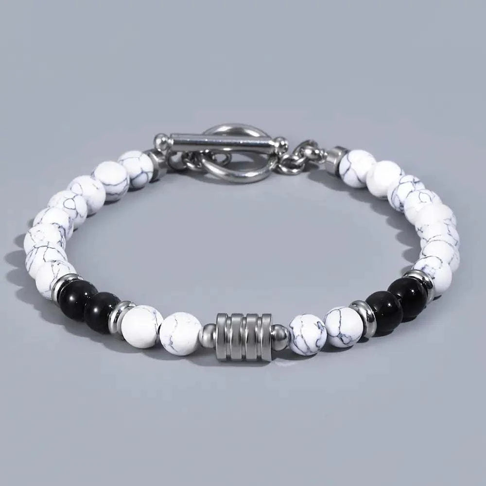 Stylish and durable bracelet with genuine natural eye beads for men.