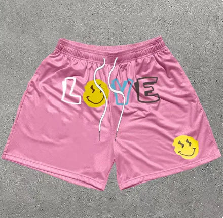 Graphic Letter Print Gym Shorts