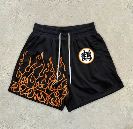 Graphic Letter Print Gym Shorts