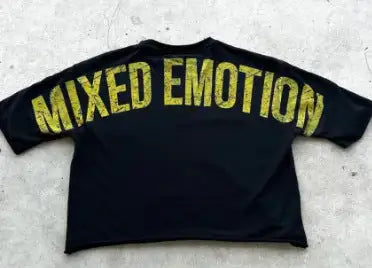 Cropped Mixed Emotion Grafisch T-shirt