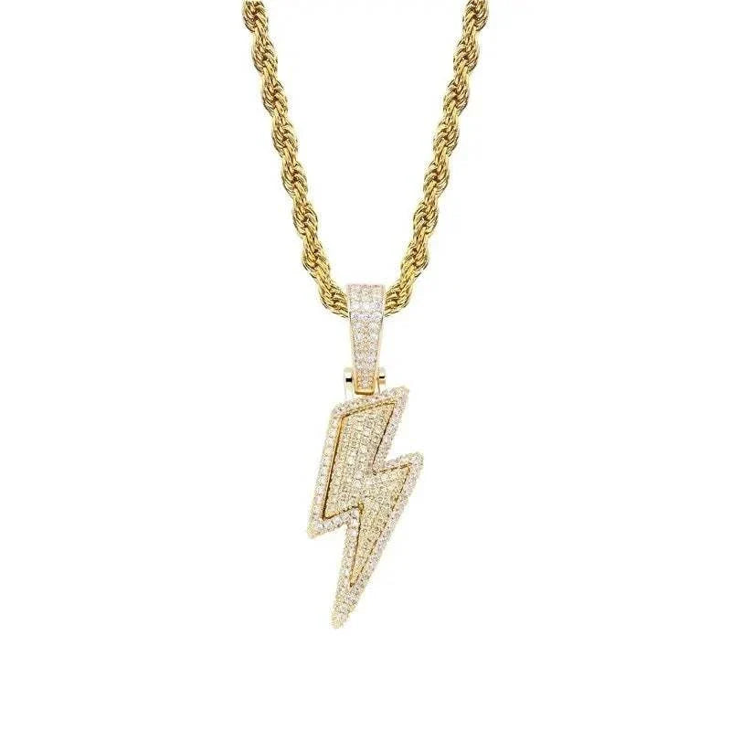 Trendy and Bold Lightning Zircon Pendant Necklace for Men’s Jewelry