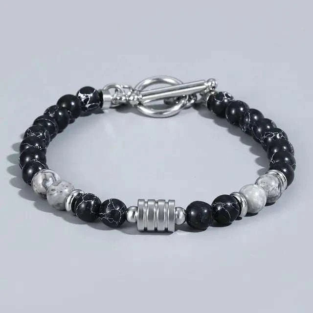 Stylish and durable bracelet with genuine natural eye beads for men.