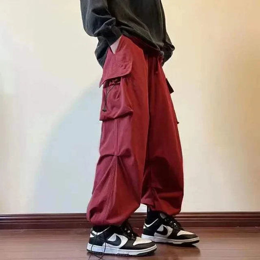 Trendy cargo pants for men, designed for a stylish streetwear look.