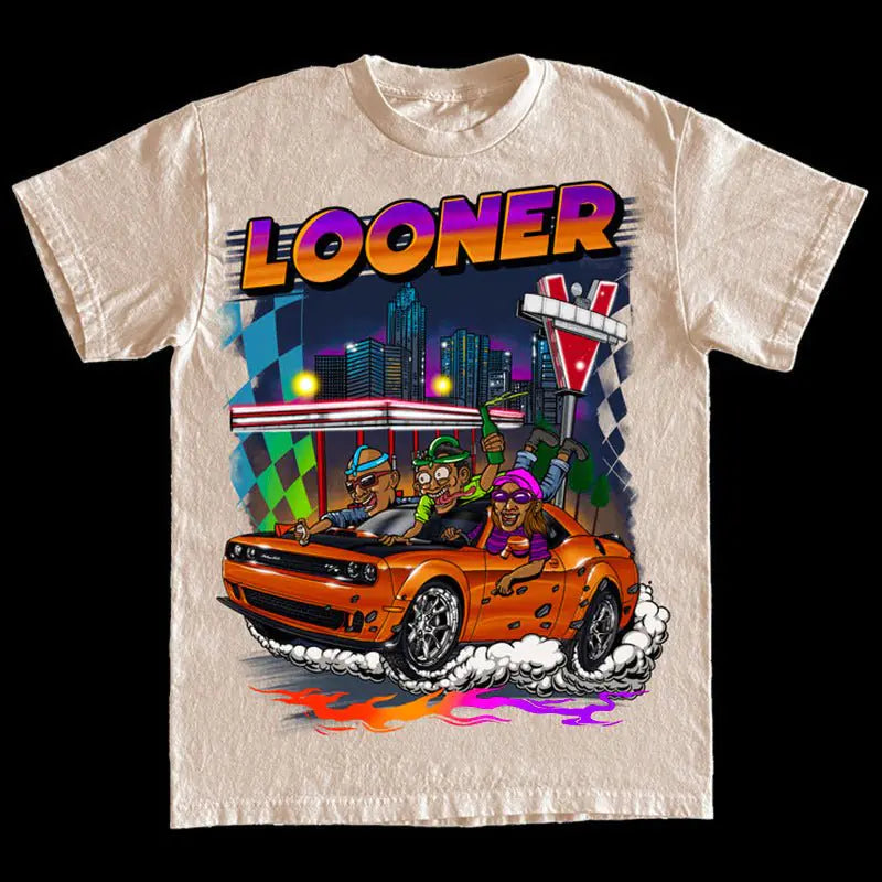 Looner Grafisch Oversized Band T-shirt