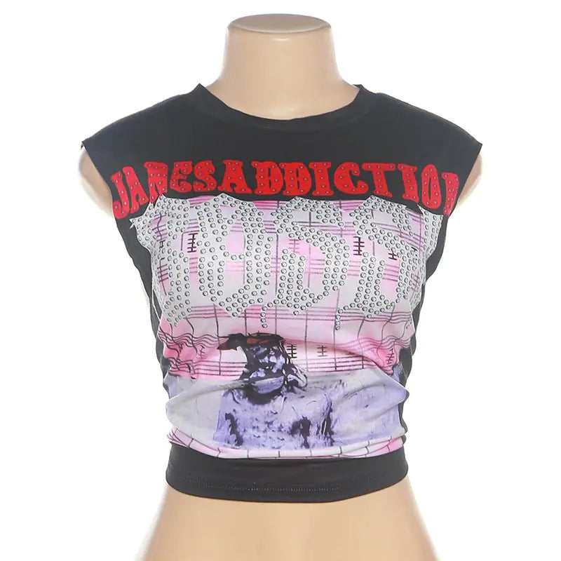 Street Wear Addicted Grafisch Cropped Tanktopje