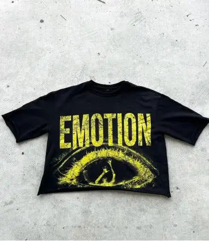 Cropped Mixed Emotion Grafisch T-shirt