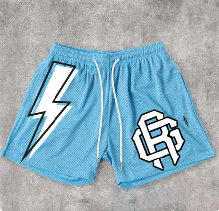 Graphic Letter Print Gym Shorts