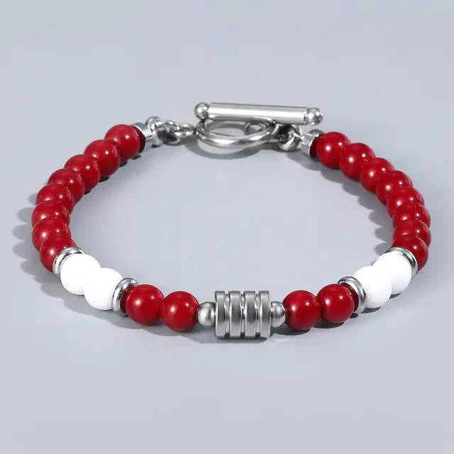 Stylish and durable bracelet with genuine natural eye beads for men.