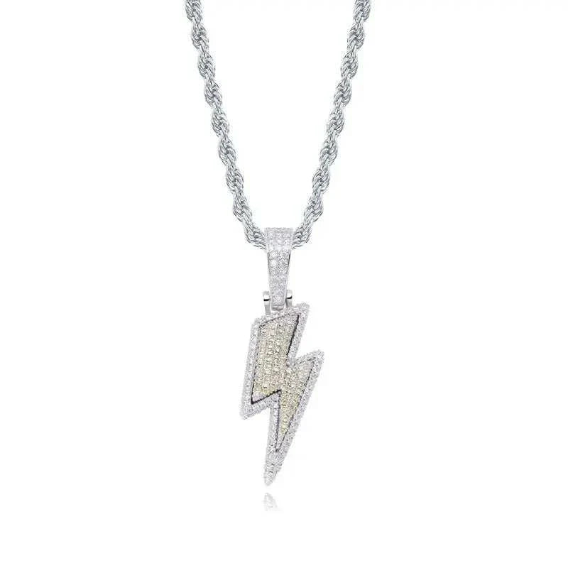 Trendy and Bold Lightning Zircon Pendant Necklace for Men’s Jewelry