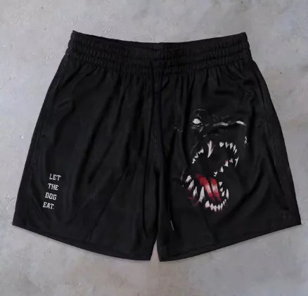 Graphic Letter Print Gym Shorts