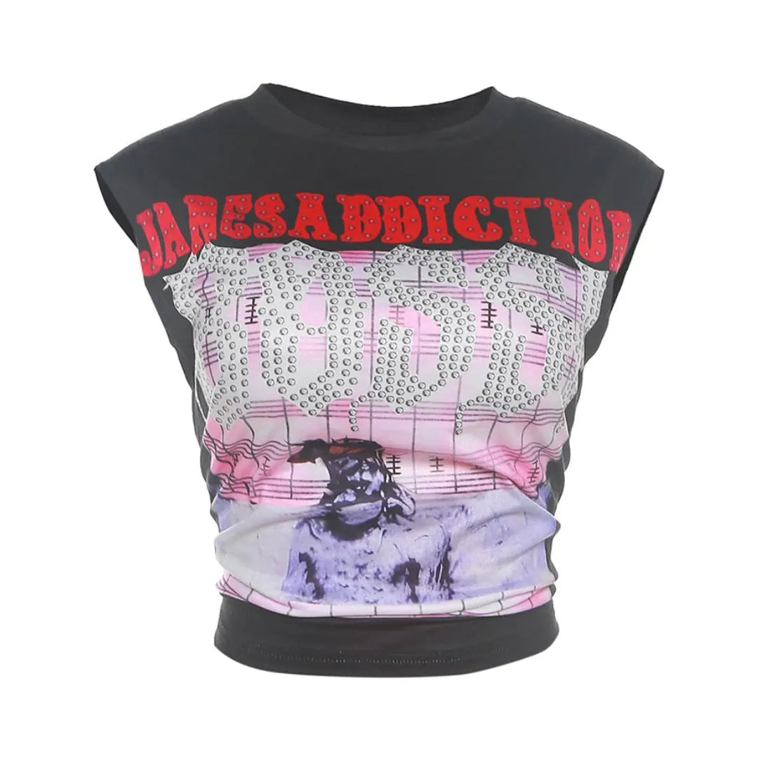 Street Wear Addicted Grafisch Cropped Tanktopje