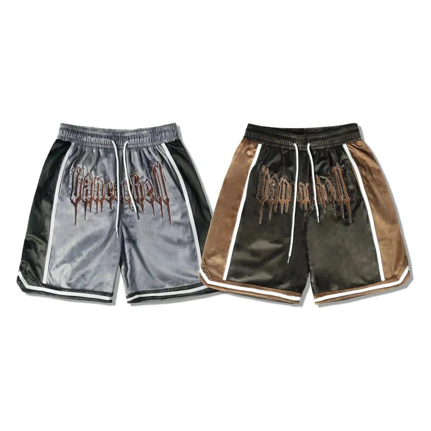 Hip Hop Velvet Embroidered High Street Shorts! Crafted with a fusion 