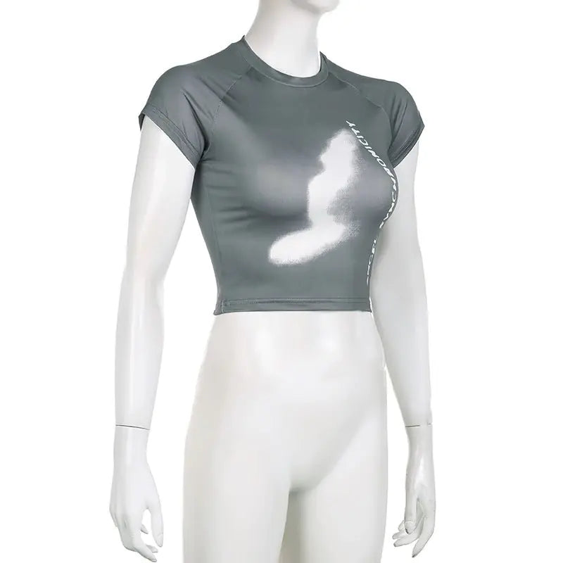 Glow Grafisch Cropped T-shirt